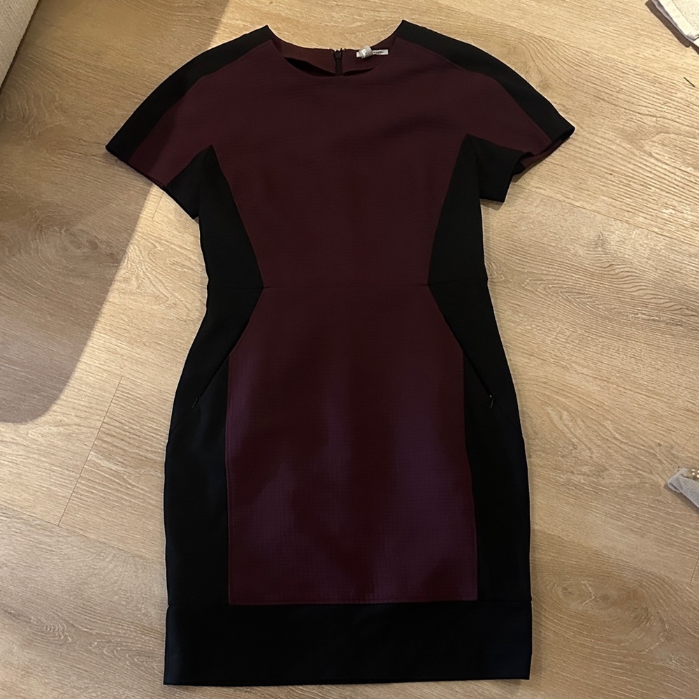 Halogen Burgundy and Black Mini Dress